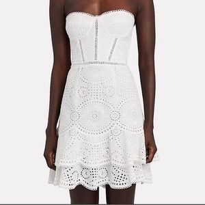 Jonathan Simkhai LIKE NEW White Eyelet Bustier Dress Size 12 ✨